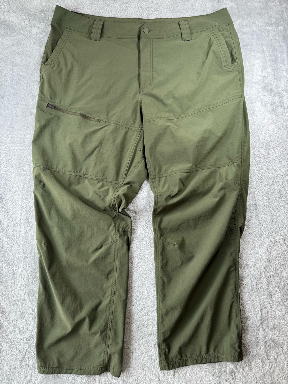 Simms Fishing Pants Mens 42S Olive Green Stretch Hiking Wading Outdoor Pants